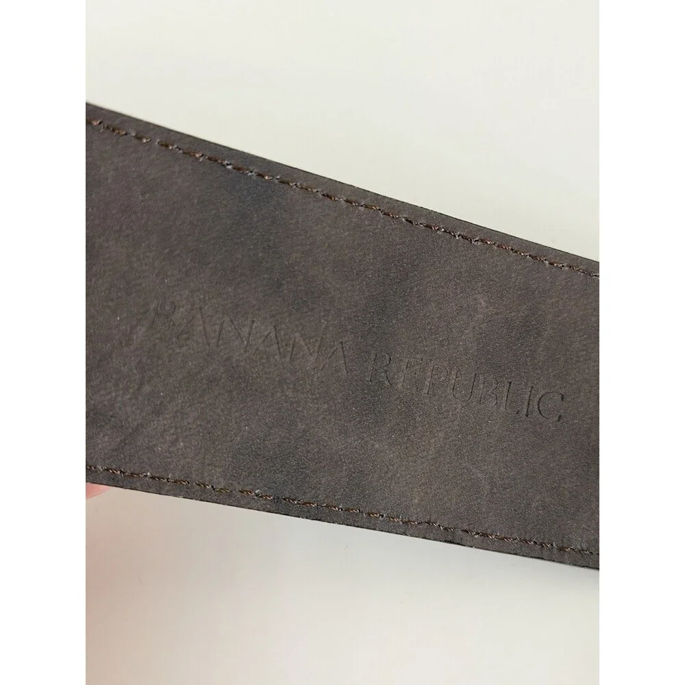 Banana Republic Womens Wide Leather Belt Size M Brown Suede Made in Italy
